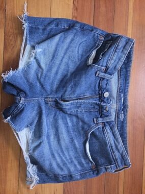 Old Navy Blue High-Rise OG Straight Jean Shorts